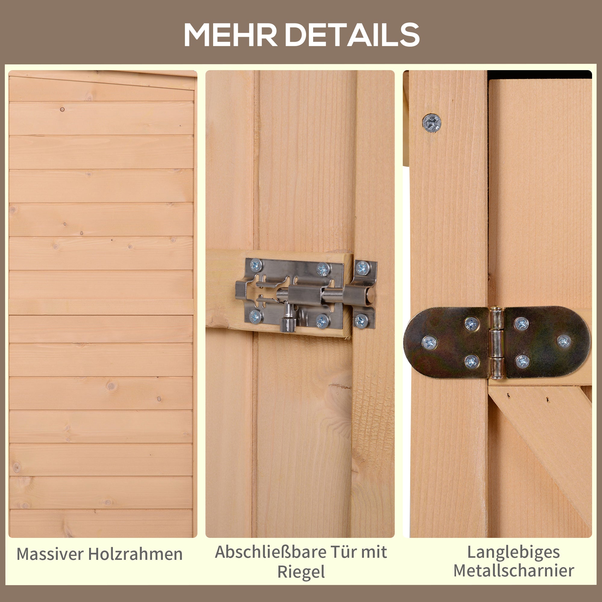 Garden Shed Tool Shed with Shelves Fir Natural Wood
