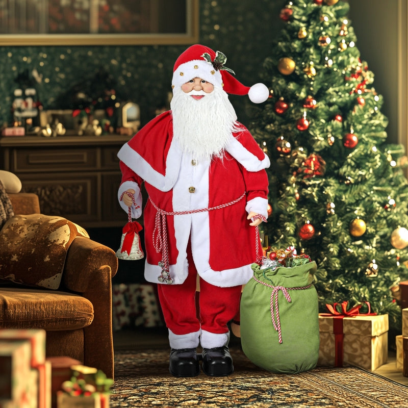 Santa Claus Figurine, Movable, Sound, Music, 140 cm, Red