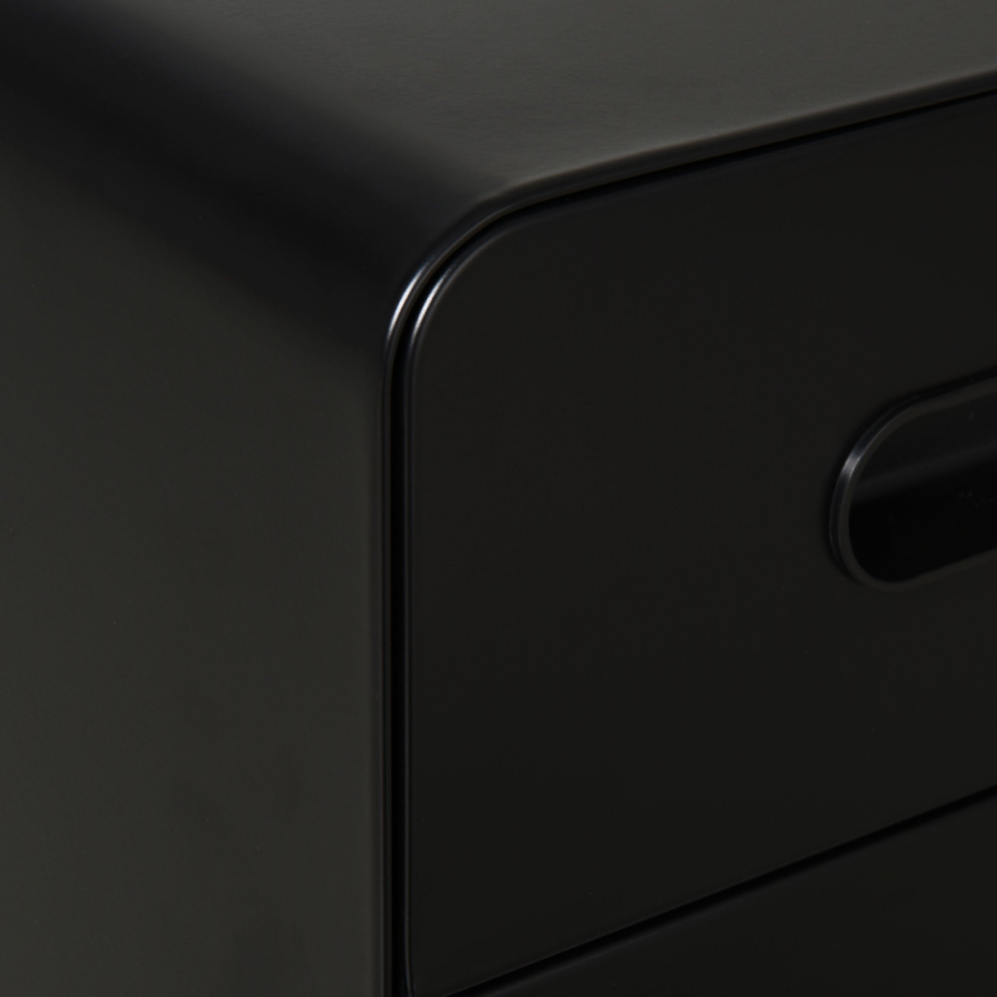 Rolling File Cabinet, 3-Drawer Office Container Steel Black