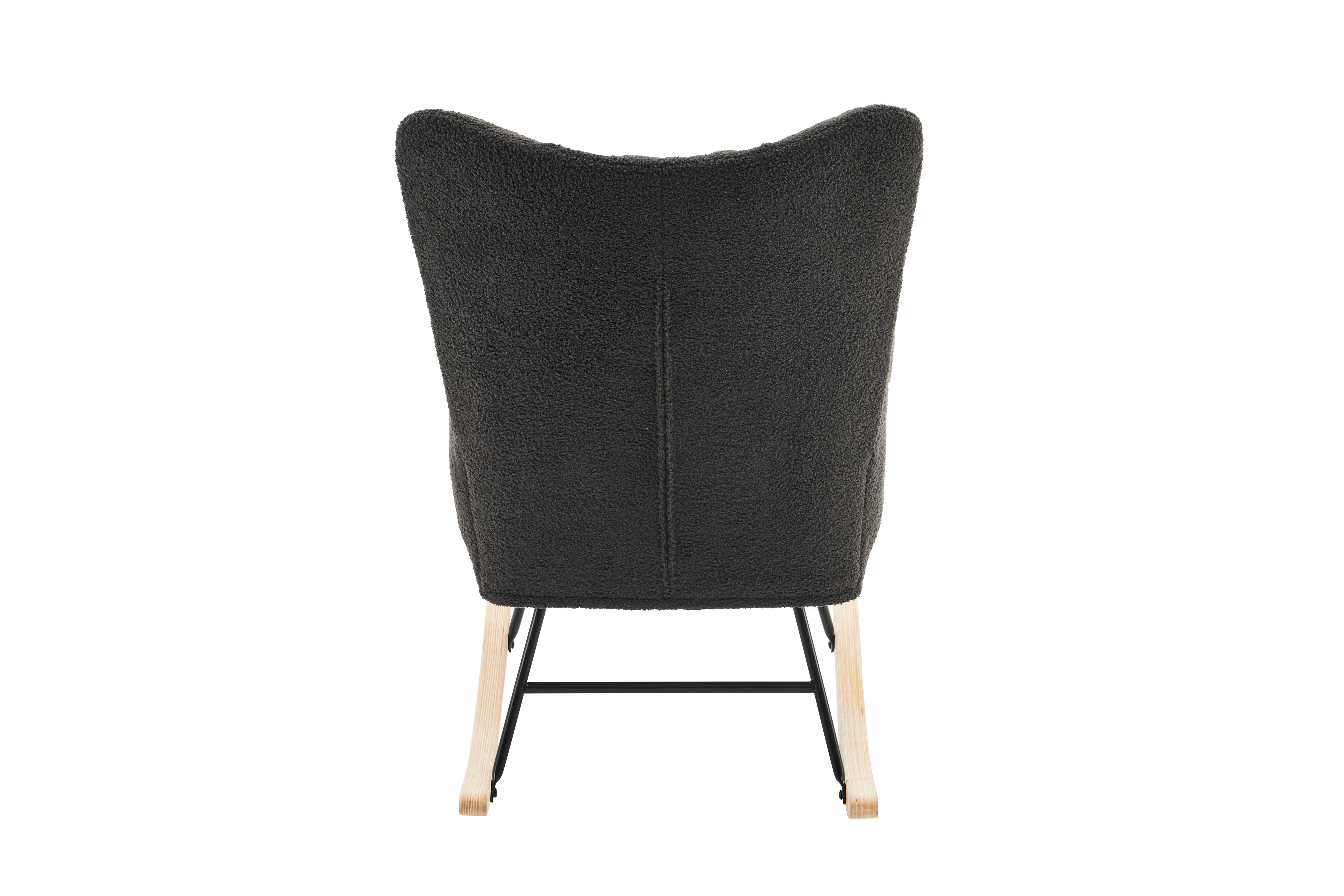 Modern Rocking Chair High Back Armrests - Grey