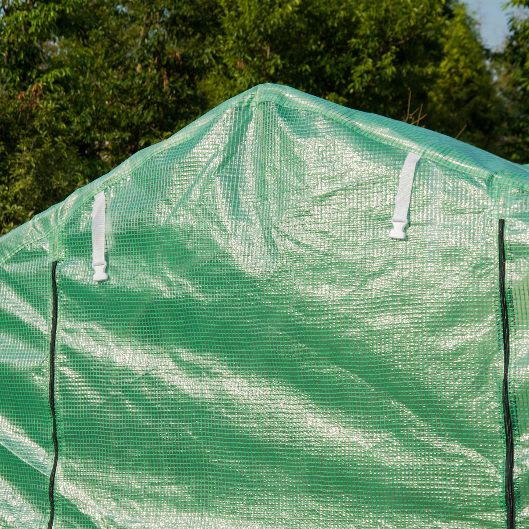 Polytunnel Greenhouse 4x2M Walk-in with Windows and Door, Green