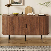 Modern Sideboard with Roll-up Doors and Iron Legs, MDF