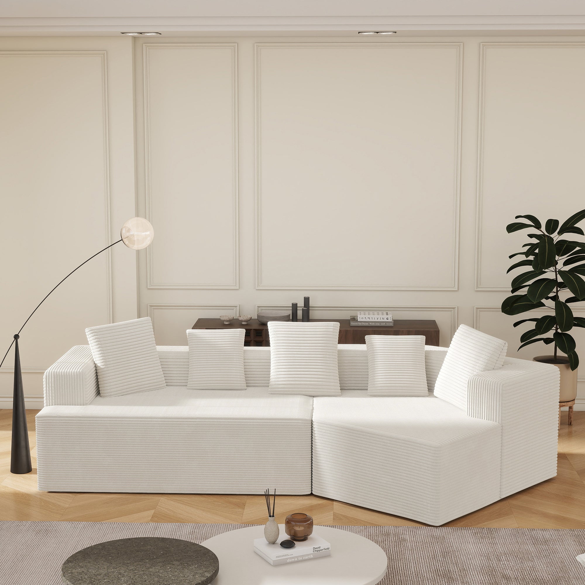 Modular Sofa 312cm Boneless Cloud Design - Comfort Fabric