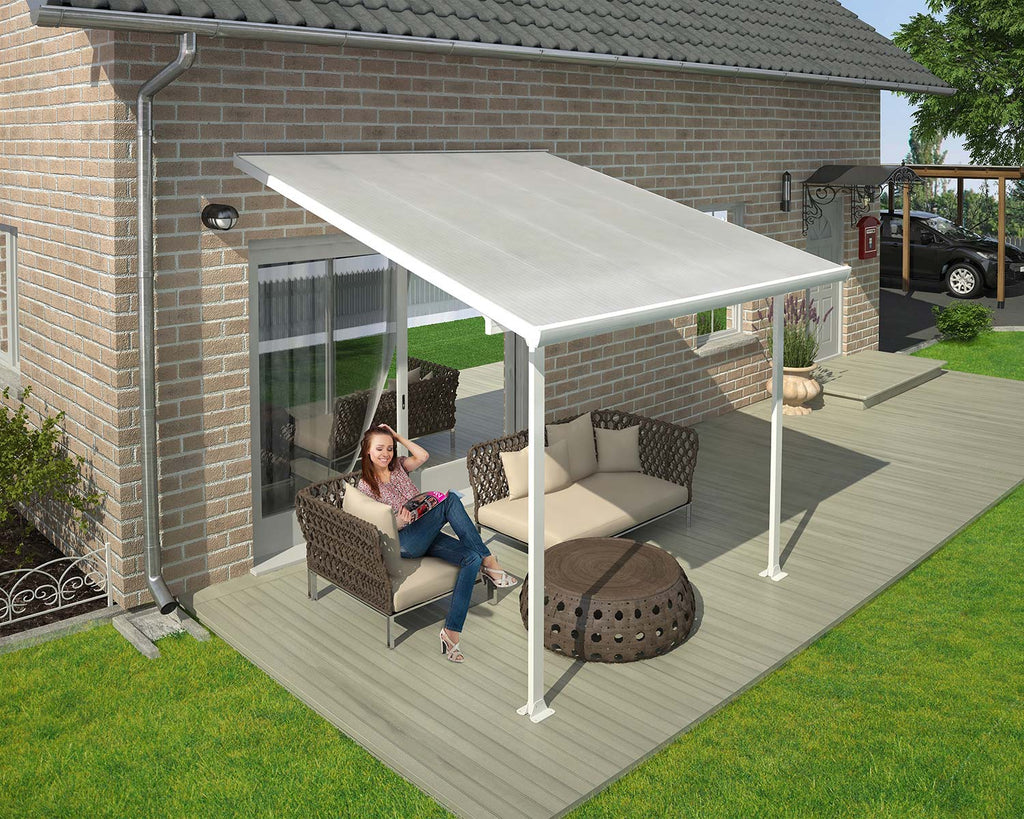 Feria 10 ft. x 10 ft. Patio Cover Kit - Grey Structure & Clear Twin Wall Panels - Rathwood Store