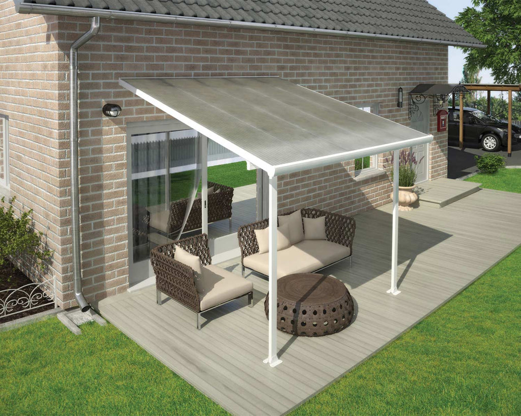 Feria 10 ft. x 10 ft. Patio Cover Kit - Grey Structure & Clear Twin Wall Panels - Rathwood Store