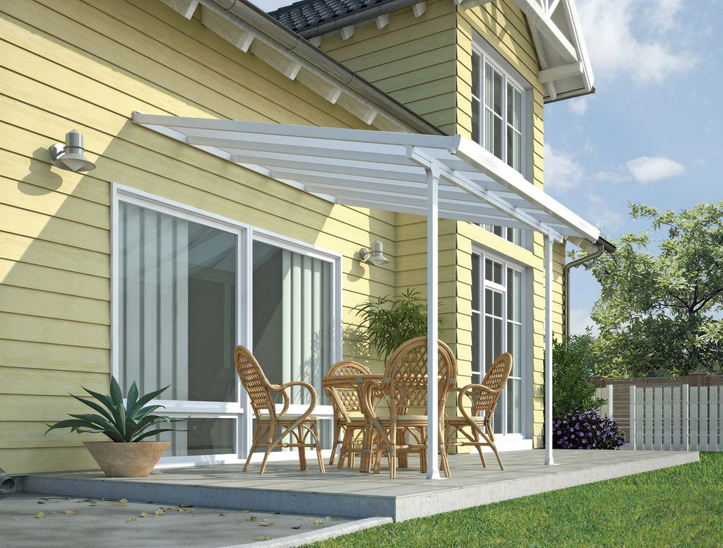 Feria 10 ft. x 10 ft. Patio Cover Kit - Grey Structure & Clear Twin Wall Panels - Rathwood Store
