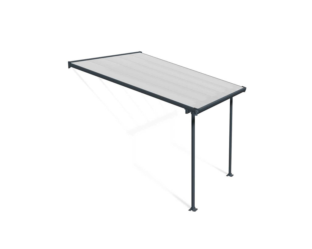 Feria 10 ft. x 10 ft. Patio Cover Kit - Grey Structure & Clear Twin Wall Panels - Rathwood Store