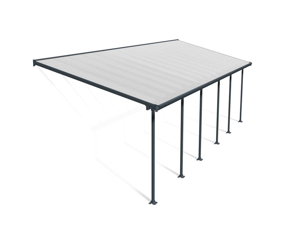 Feria 10 ft. x 30 ft. Patio Cover Kit - Grey Structure & Clear Twin Wall Panels - Rathwood Store