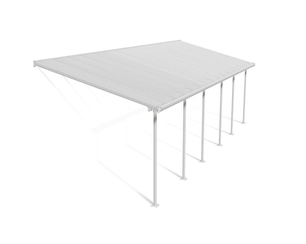 Feria 10 ft. x 30 ft. Patio Cover Kit - White Structure & Clear Twin Wall Panels - Rathwood Store
