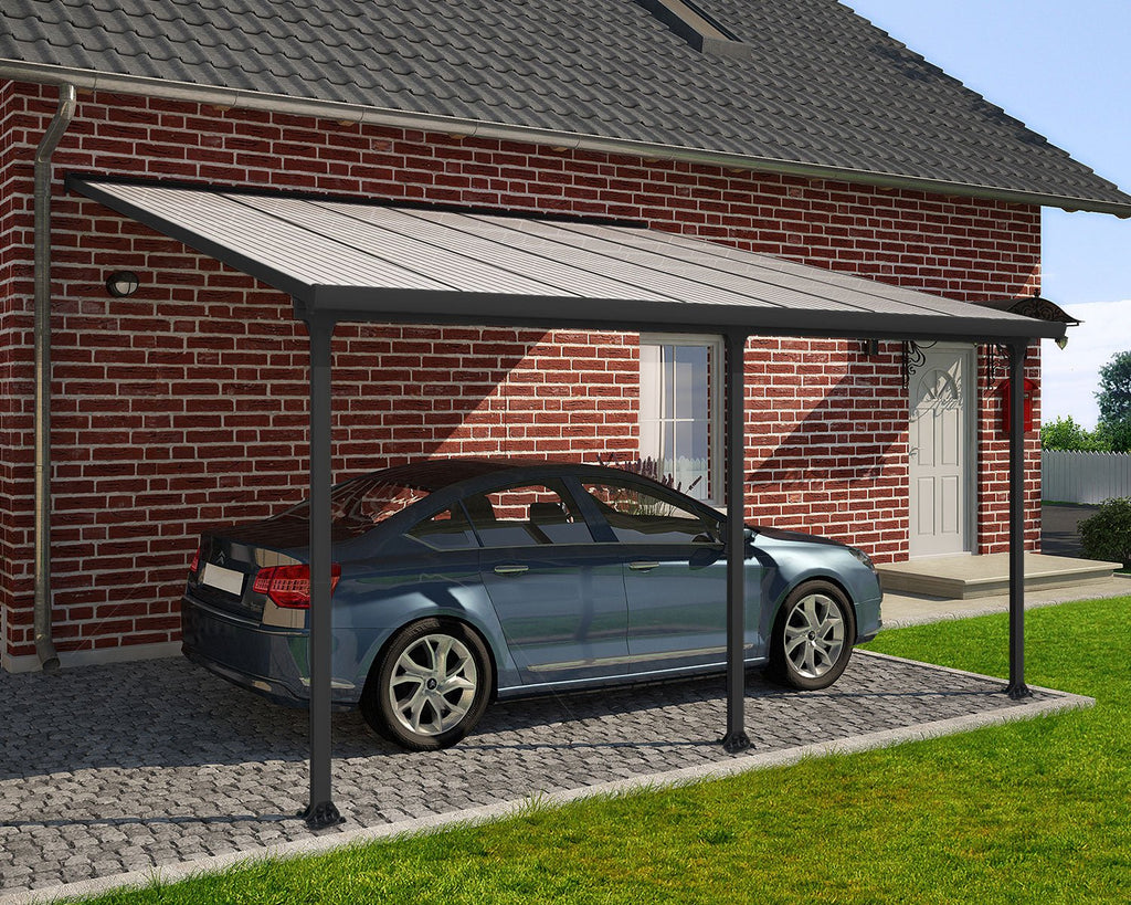 Feria 13 ft. x 14 ft. Patio Cover Kit - Grey, Clear Twin wall - Rathwood Store