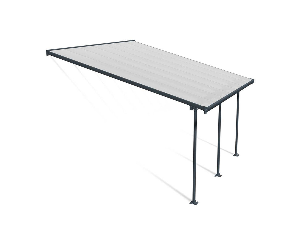 Feria 13 ft. x 14 ft. Patio Cover Kit - Grey, Clear Twin wall - Rathwood Store