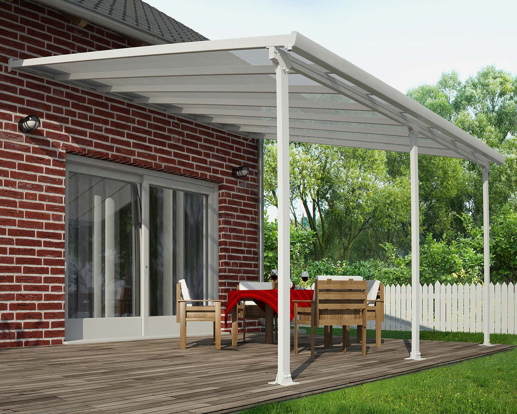 Feria 13 ft. x 14 ft. Patio Cover Kit - White, Clear Twin wall - Rathwood Store