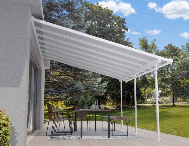 Feria 13 ft. x 14 ft. Patio Cover Kit - White, Clear Twin wall - Rathwood Store