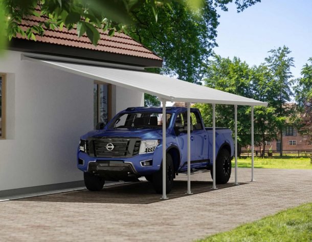 Feria 13 ft. x 26 ft. Patio Cover Kit - White, Clear Twin Wall - Rathwood Store