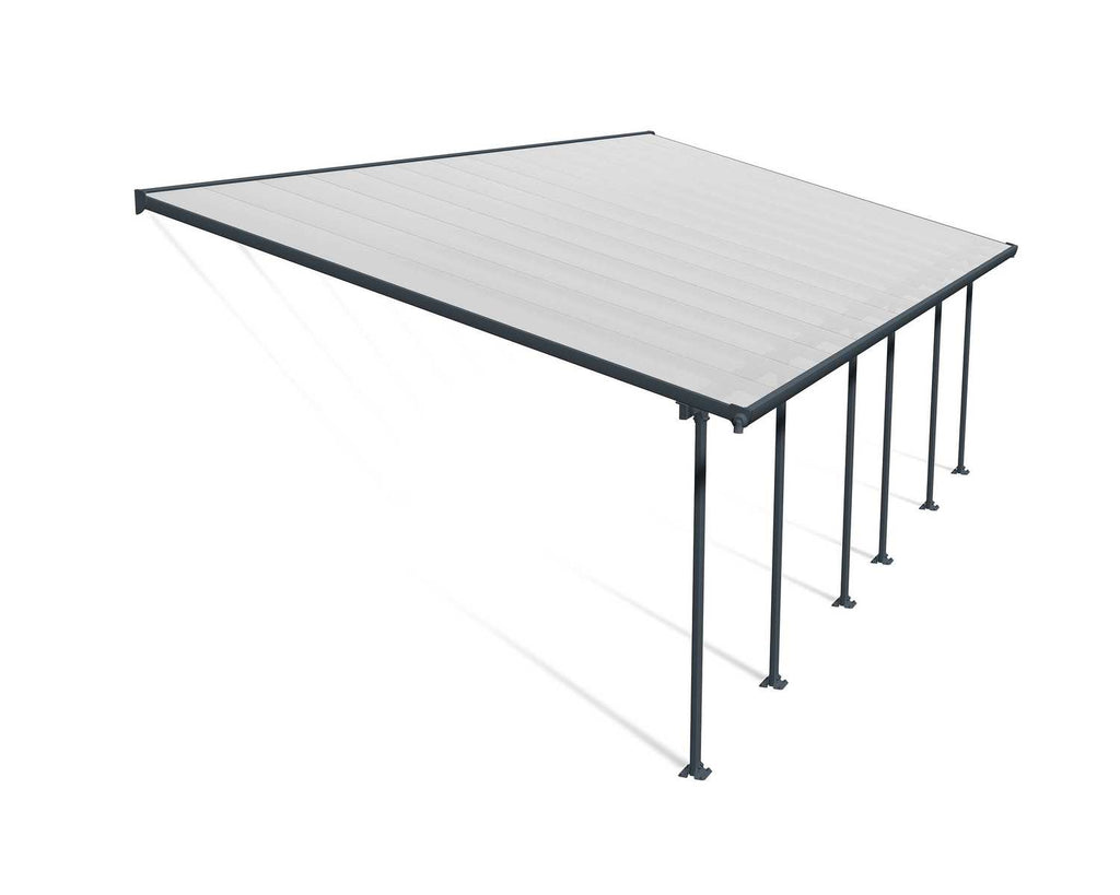 Feria 13 ft. x 28 ft. Patio Cover Kit - Grey, Clear Twin Wall - Rathwood Store