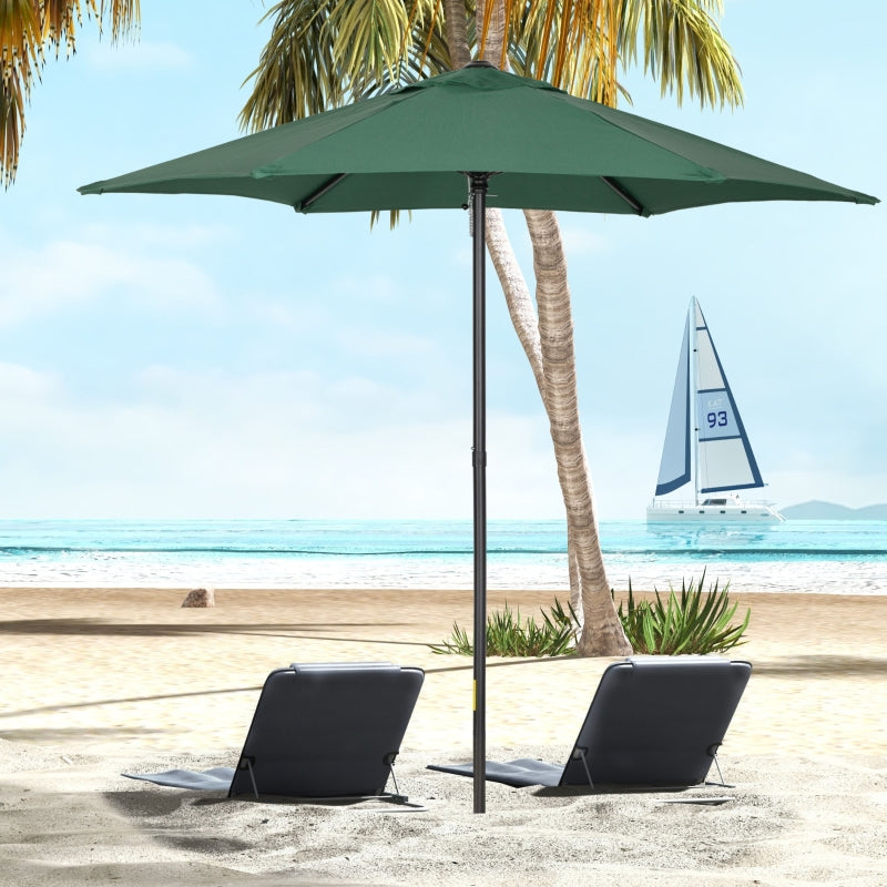 Parasol 196cm Hexagonal Windproof Crank Green