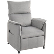 Electric Recliner Chair, Adjustable, Memory, Pet-Friendly Faux Velvet, Grey