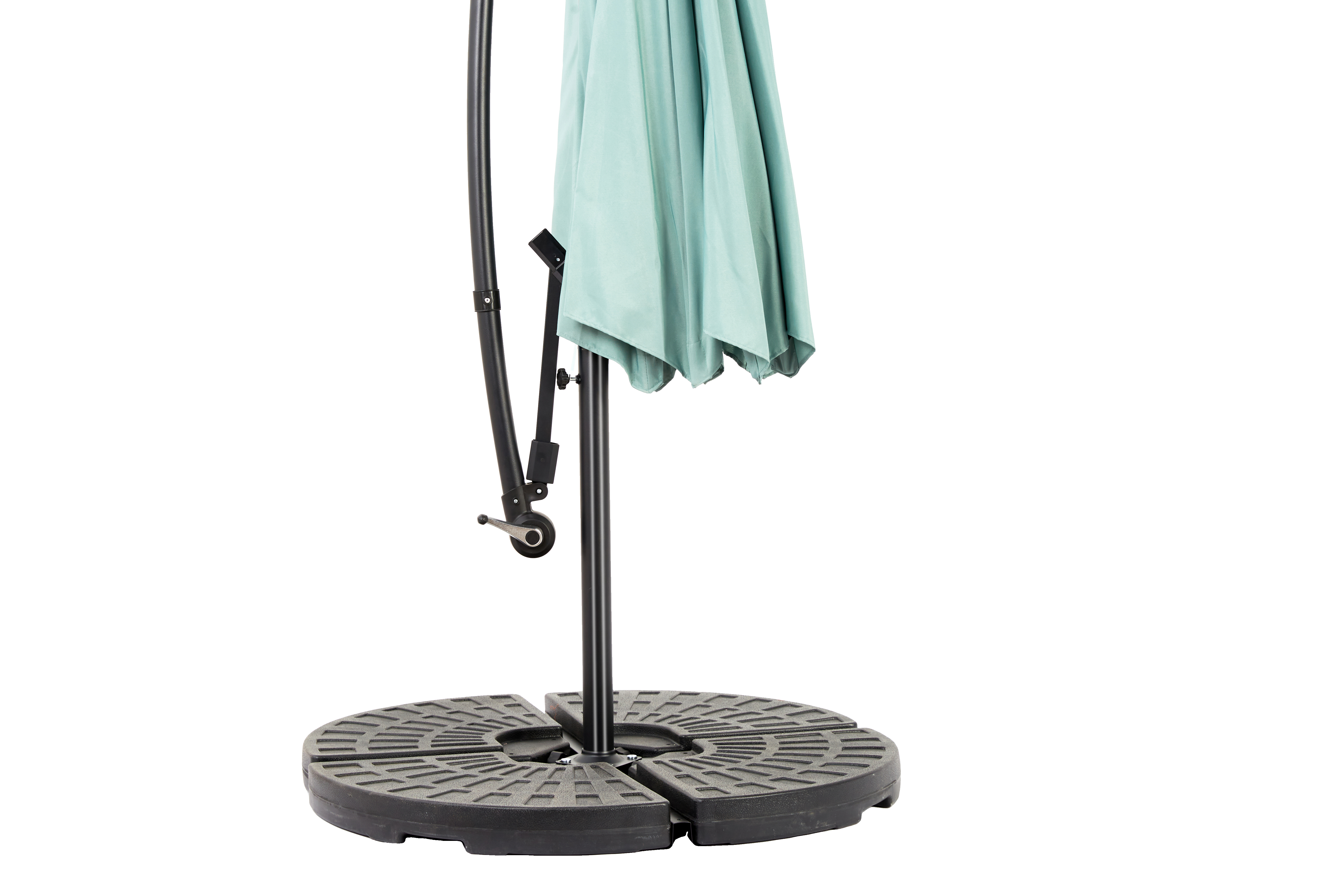 14.8 Ft Double Sided Outdoor Umbrella Rectangular Large with Crank, Light Green