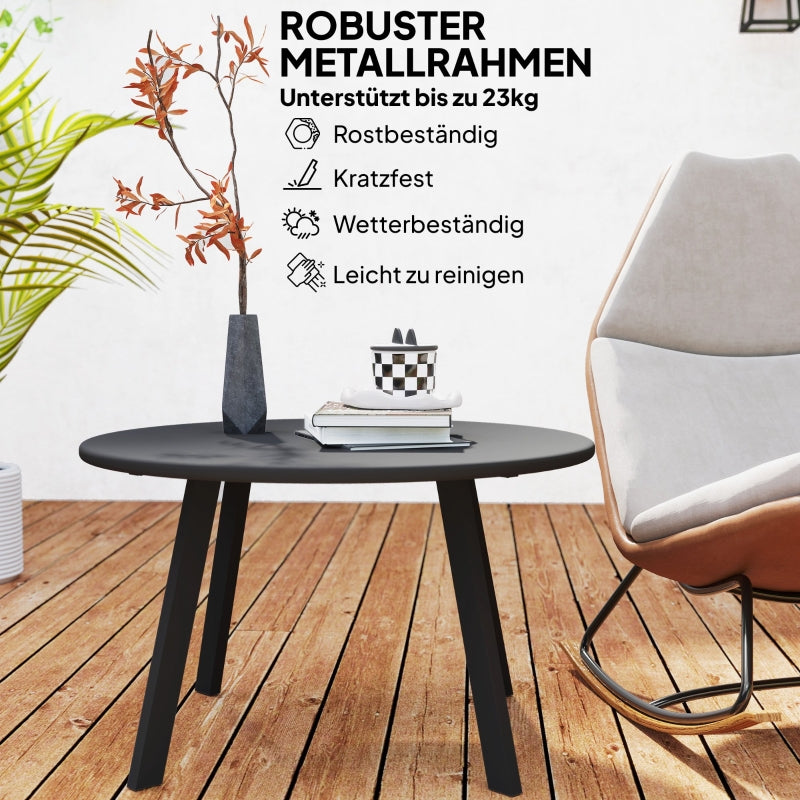 Side Table Round Weatherproof Ø70x42cm - Black
