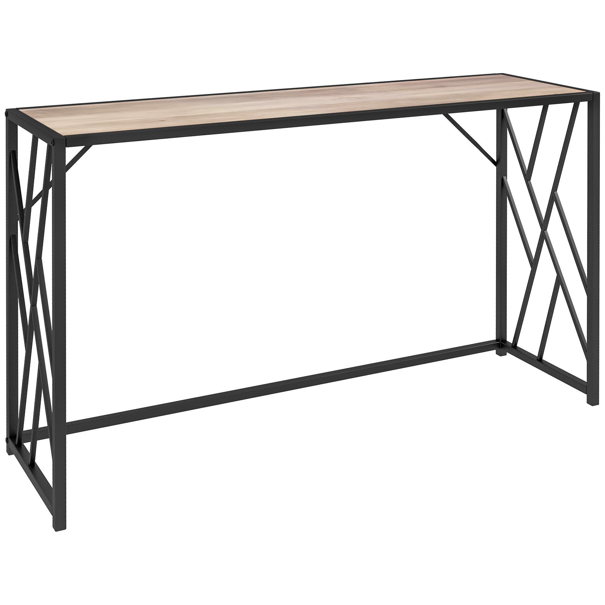 Console Table, Industrial Style Side/Hallway Decorative Steel Legs, Brown