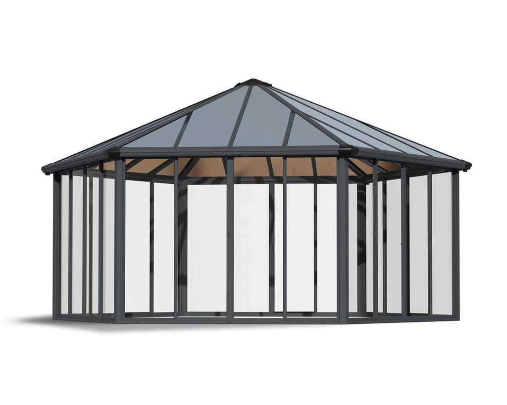 Garda 17 ft. x. 20 ft. Enclosed Gazebo Kit - Grey Structure & Hybrid Panels (248.4 sq. ft.) - Rathwood Store