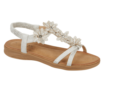 Goa Flower Trim Sandal - WHITE - Rathwood Store