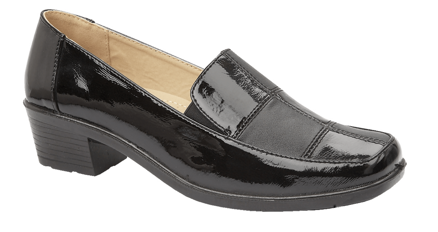 Harlequin Heeled Court Shoe - BLACK - Rathwood Store