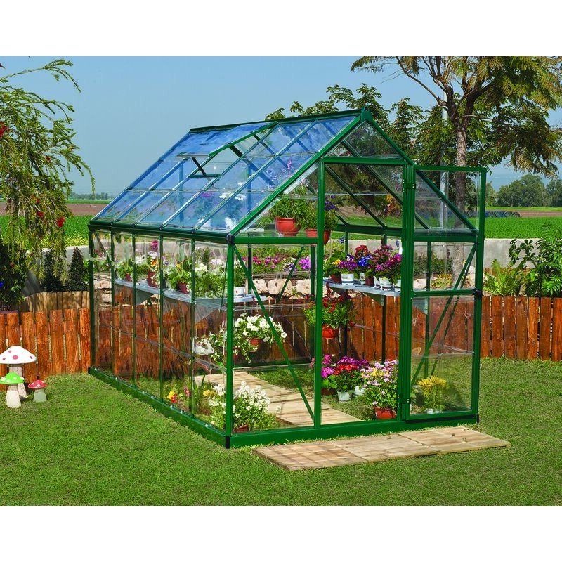 Harmony 6 ft. x 10 ft. Greenhouse Kit - Green Structure & Clear Panels - Rathwood Store