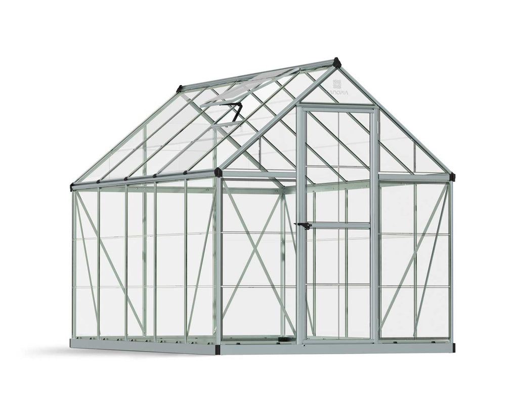 Harmony 6 ft. x 10 ft. Greenhouse Kit - Silver Structure & Clear Panels - Rathwood Store