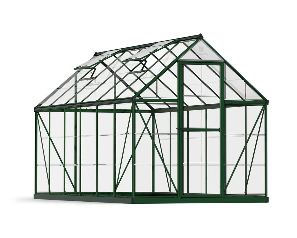 Harmony 6 ft. x 12 ft. Greenhouse Kit - Green Structure & Clear Panels - Rathwood Store