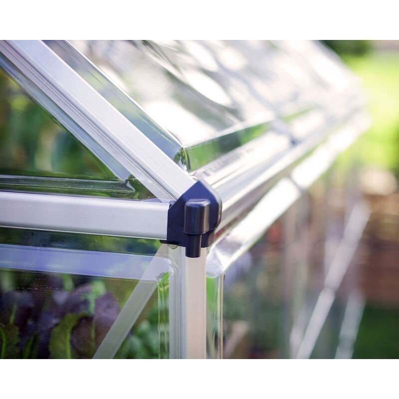 Harmony 6 ft. x 14 ft. Greenhouse Kit - Silver Structure & Clear Panels - Rathwood Store