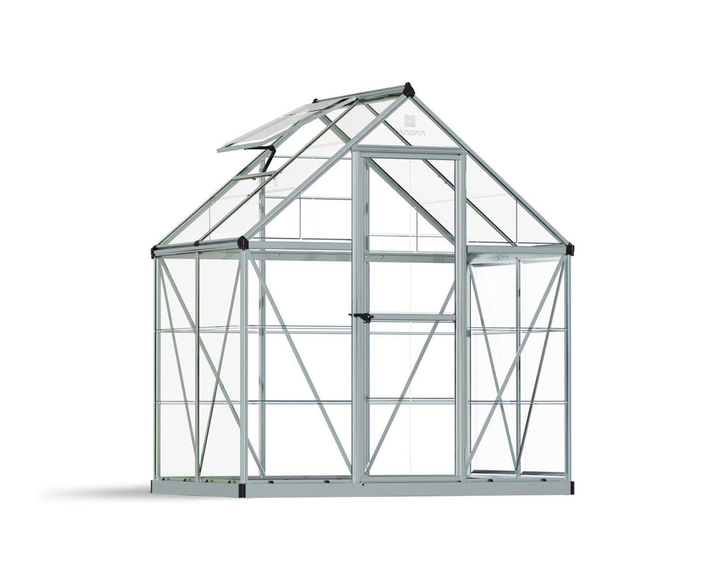 Harmony 6 ft. x 4 ft. Greenhouse Kit - Silver Structure & Clear Panels - Rathwood Store