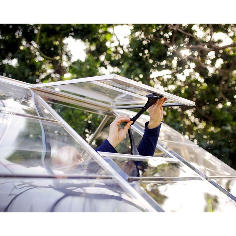 Harmony 6 ft. x 8 ft. Greenhouse Kit - Silver Structure & Clear Panels - Rathwood Store