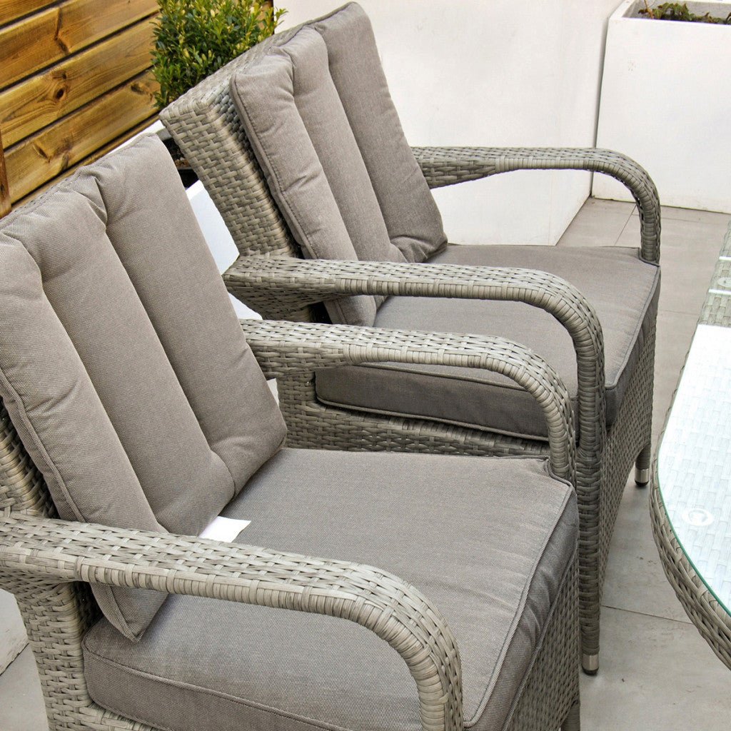 Havana 6 Seater Oval Set (Light Grey) - Rathwood Store