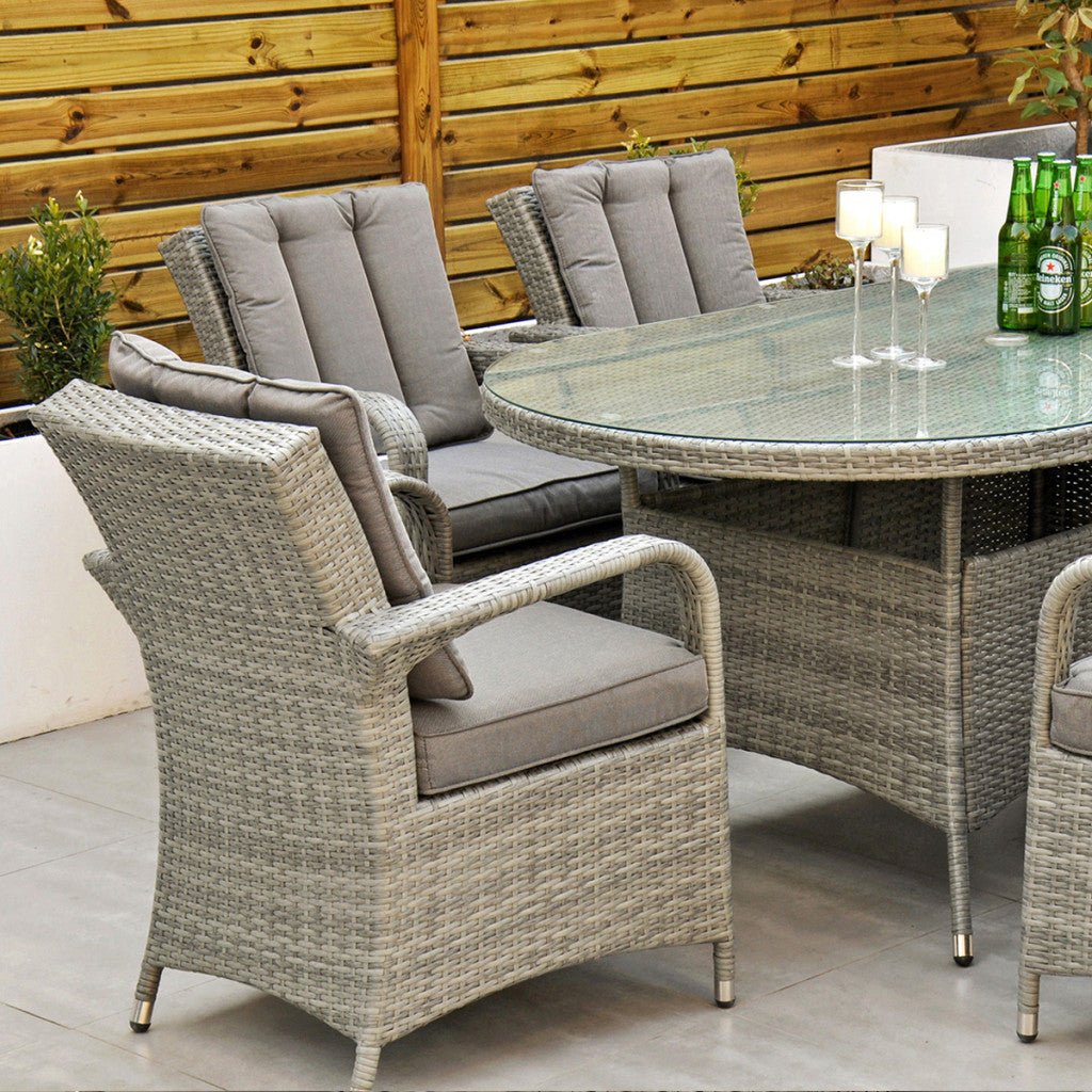 Havana - 8 Seat Oval Set (Light Grey) - Rathwood Store