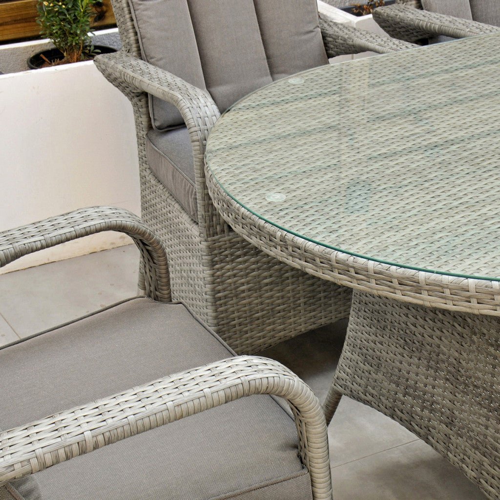 Havana - 8 Seat Oval Set (Light Grey) - Rathwood Store