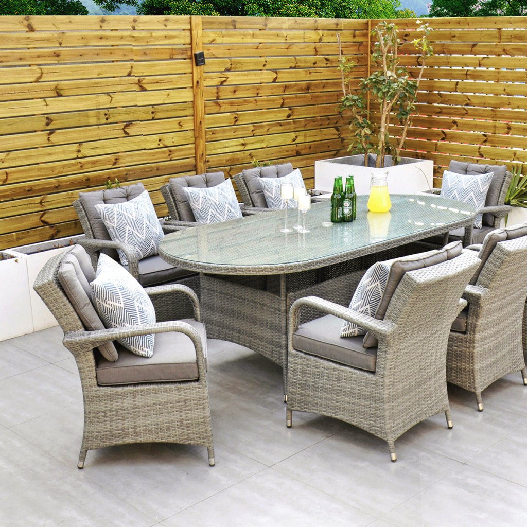 Havana - 8 Seat Oval Set (Light Grey) - Rathwood Store