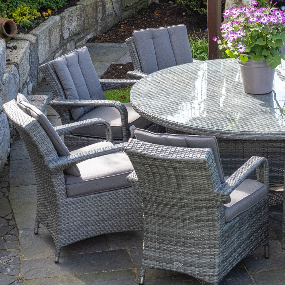 Havana - 8 Seat Set with 170cm Round Table (Light Grey) - Rathwood Store