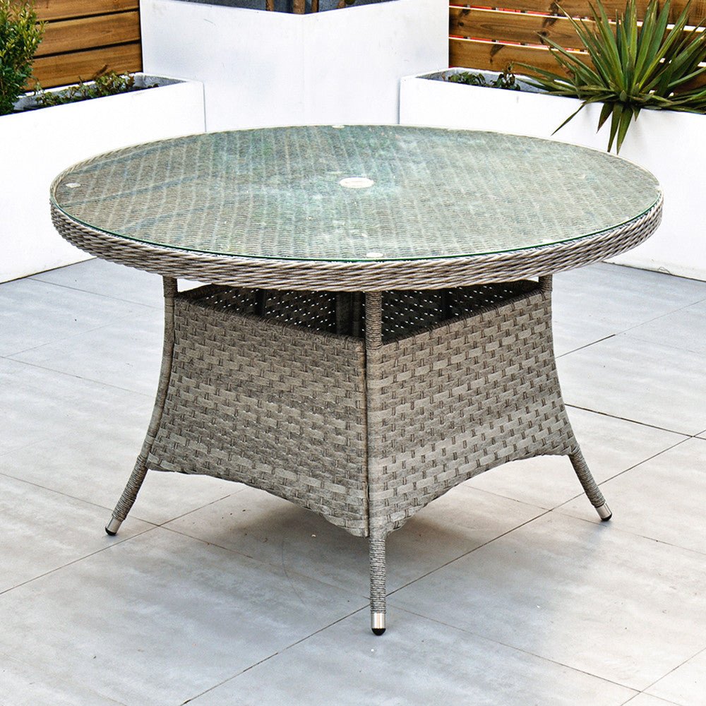 Havanna Deluxe - 4 Seat Set with 120cm Round Table (Grey) - Rathwood Store