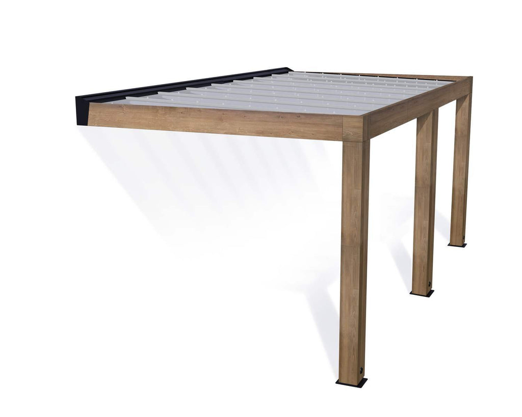 Helsinki 10 ft. x 17 ft. Patio Cover Kit - Cedar Wood, Solar Control - Rathwood Store