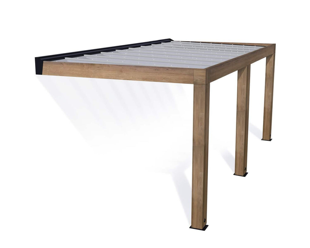 Helsinki 10 ft. x 20 ft. Patio Cover Kit - Cedar Wood, Solar Control - Rathwood Store