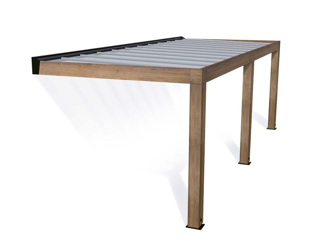 Helsinki 10 ft. x 24 ft. Patio Cover Kit - Cedar Wood, Solar Control - Rathwood Store