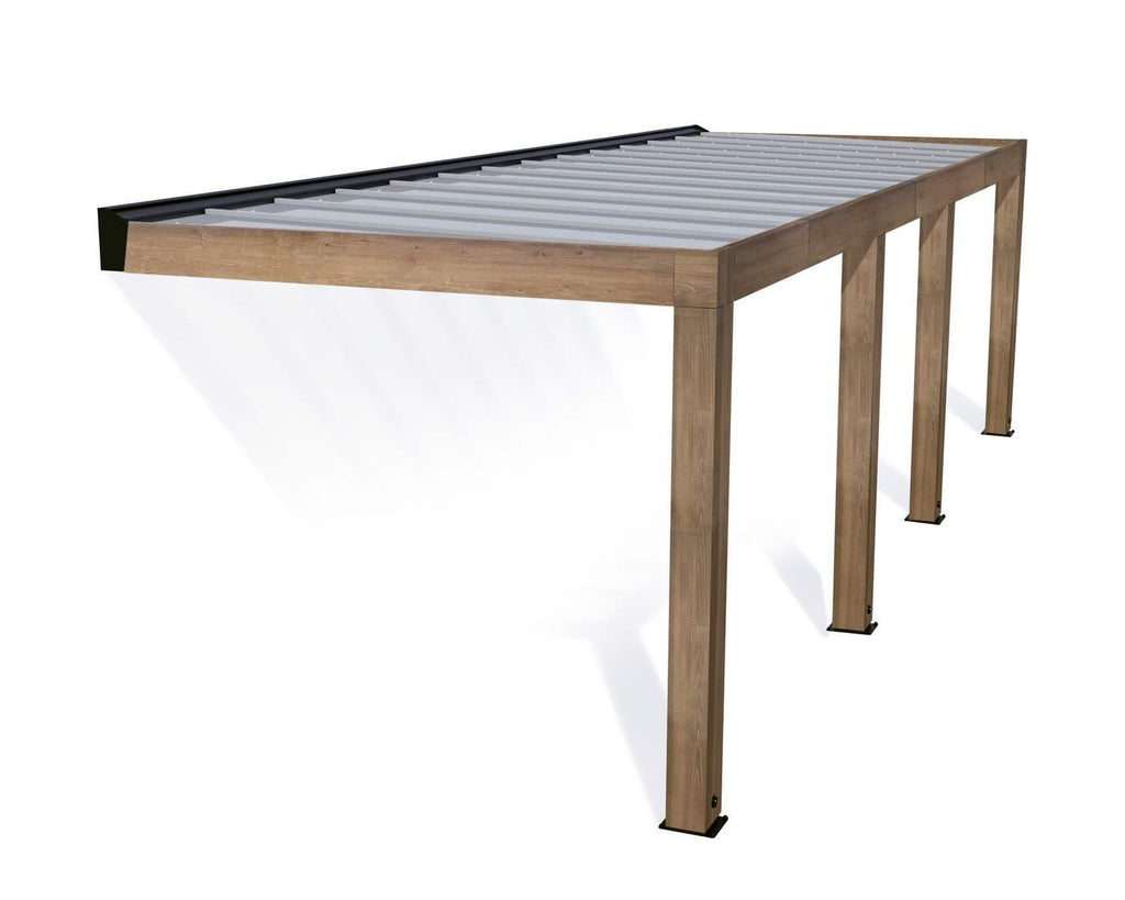 Helsinki 10 ft. x 26 ft. Patio Cover Kit - Cedar Wood, Solar Control - Rathwood Store