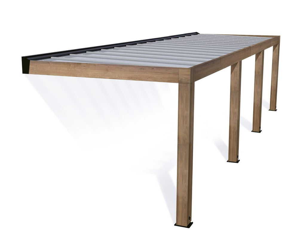 Helsinki 10 ft. x 30 ft. Patio Cover Kit - Cedar Wood, Solar Control - Rathwood Store