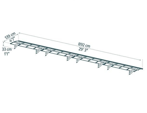 Herald 5 ft. x 29 ft. Door Awning Kit - Grey Structure & Twin Wall Panels - Rathwood Store