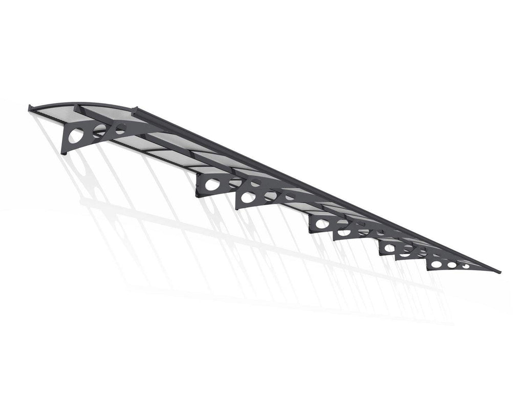 Herald 5 ft. x 29 ft. Door Awning Kit - Grey Structure & Twin Wall Panels - Rathwood Store