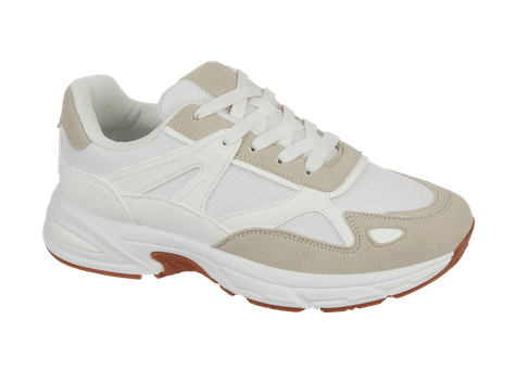 Hollie Lace Up Trainer - ECRU/WHITE - Rathwood Store