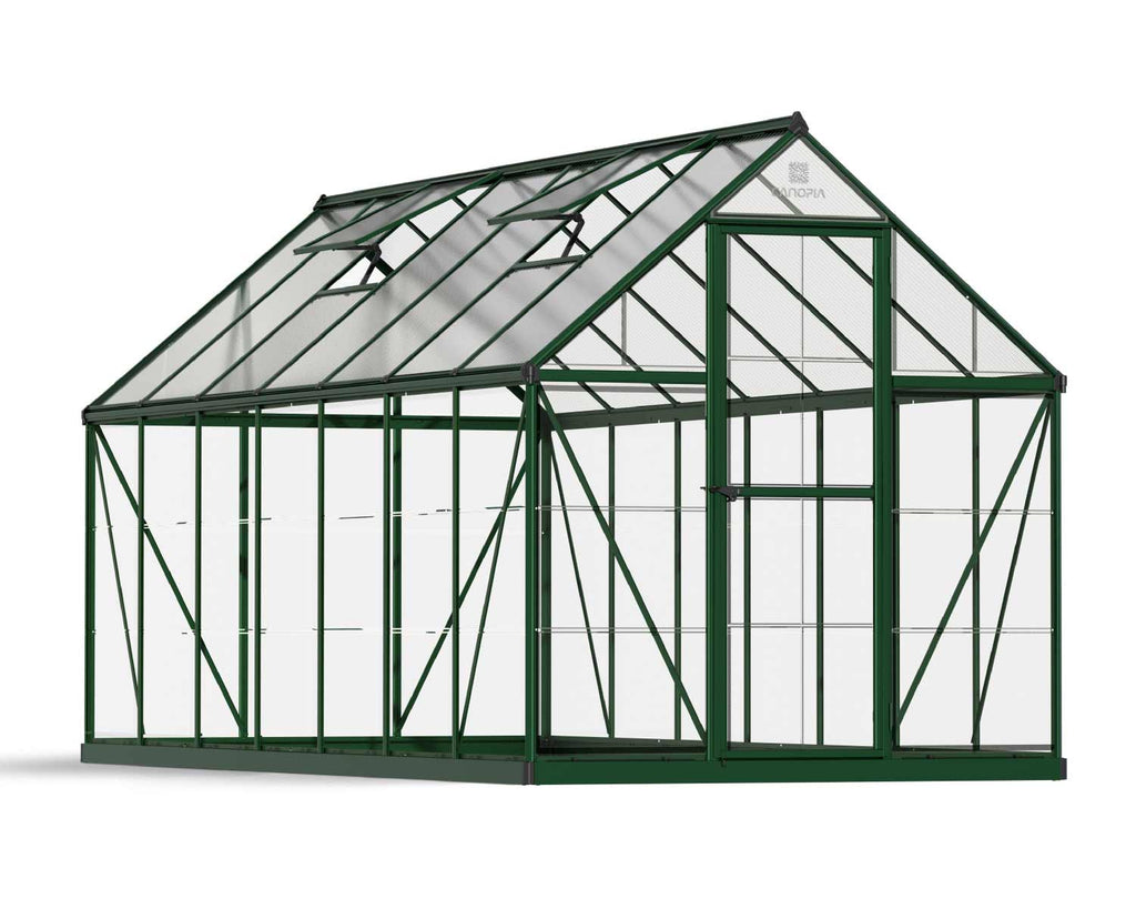 Hybrid 6 ft. x 14 ft. Greenhouse Kit - Green Structure & Hybrid Panels - Rathwood Store