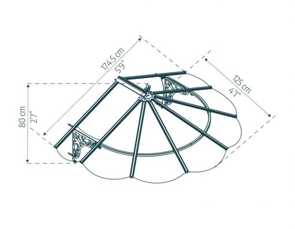 Iris 4 ft. x 6 ft. Door Awning Kit - Black Structure & clear Panels - Rathwood Store