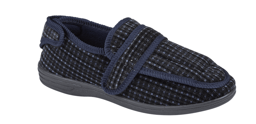 Joseph Mens Velcro Slippers - NAVY - Rathwood Store